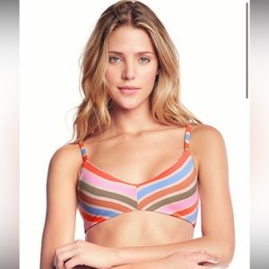 - MAAJI stripe reversable swim top bikni large pink